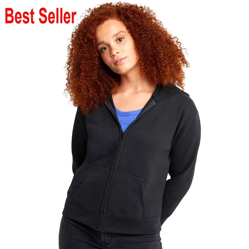 Women's Fleece Zip Hoodie, Cozy Full Zip Hooded Sweatshirt, Activewear